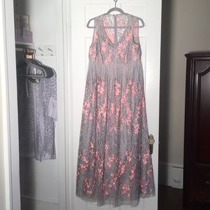 Gray/pink floral dress